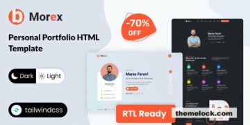 Morex – Tailwind CSS Personal Portfolio Template + RTL