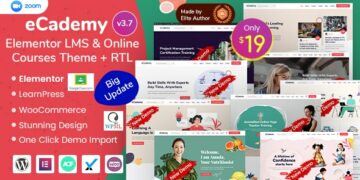 eCademy Elementor LMS Online Courses Education Theme 5.7.0