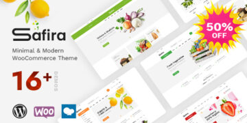 Safira Food And Organic WooCommerce 1.1.0 WordPress Theme