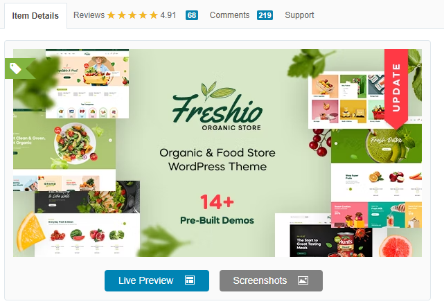 REVIEW Freshio Organic Food Store WordPress Theme