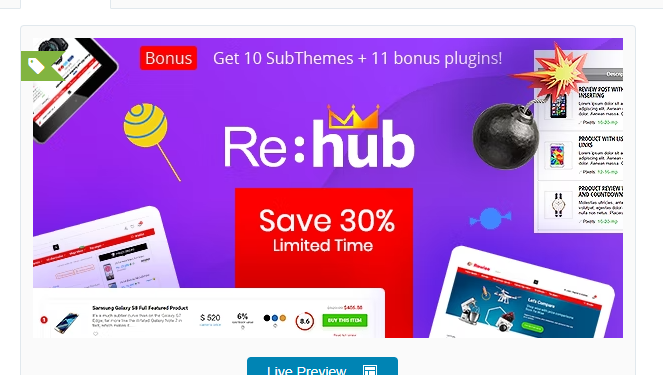 Rehub Affiliate Marketing Multi Vendor Store Community Theme 18.0