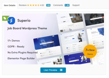 Superio Job Board Download WordPress Theme 1.2.26 Latest