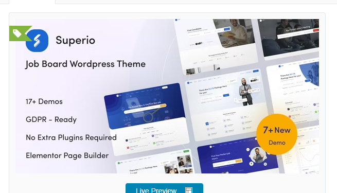 Superio Job Board Download WordPress Theme 1.2.26 Latest