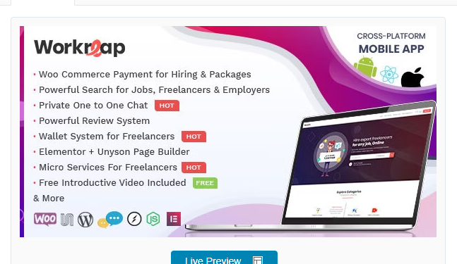 Workreap Freelance Marketplace and Directory WordPress Theme 2.5.8